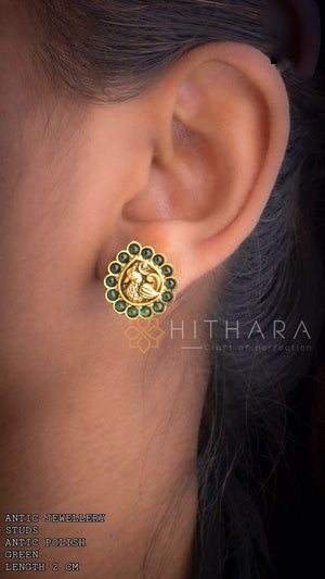 Antique Peacock Stud