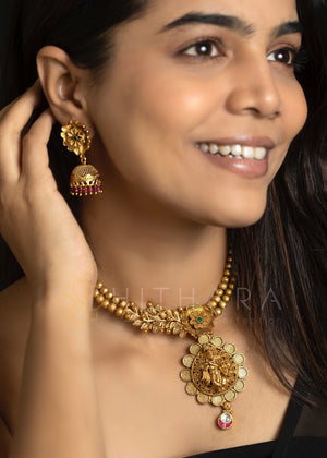 Matt finish Necklace Set, with Lord Krishna Pendant