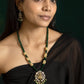 Radha Krishna Victorian Pendant Set with Agate Beads