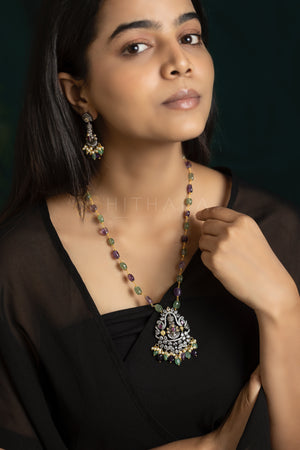 Balaji (Perumal) Victorian Pendant Set with Monolisa Beads